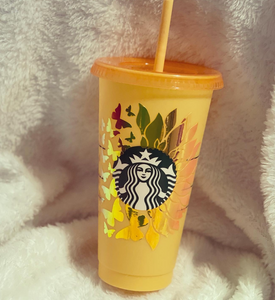 Sun Flower, Butterfly Starbucks Cup – Vibrant Teez & Thingz by Bee