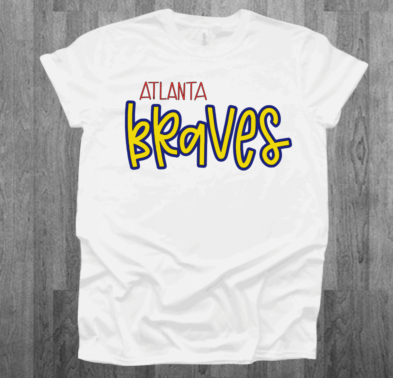 Atlanta Braves - A Braves Paint Strokes - White Tee – Southern Grace  Creations